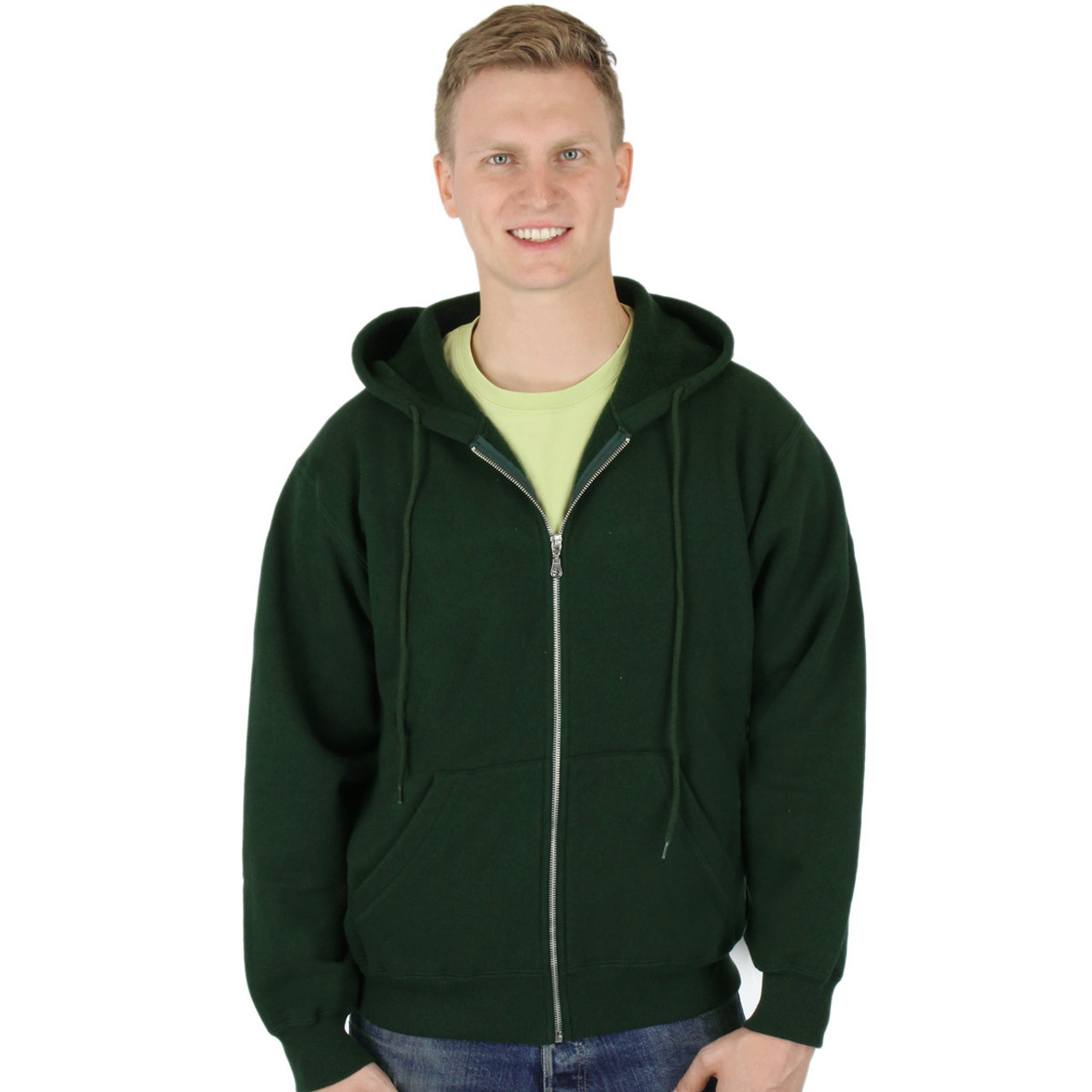 100% Heavy Cotton Mens Fleece Full-Zip Hoodie Jacket