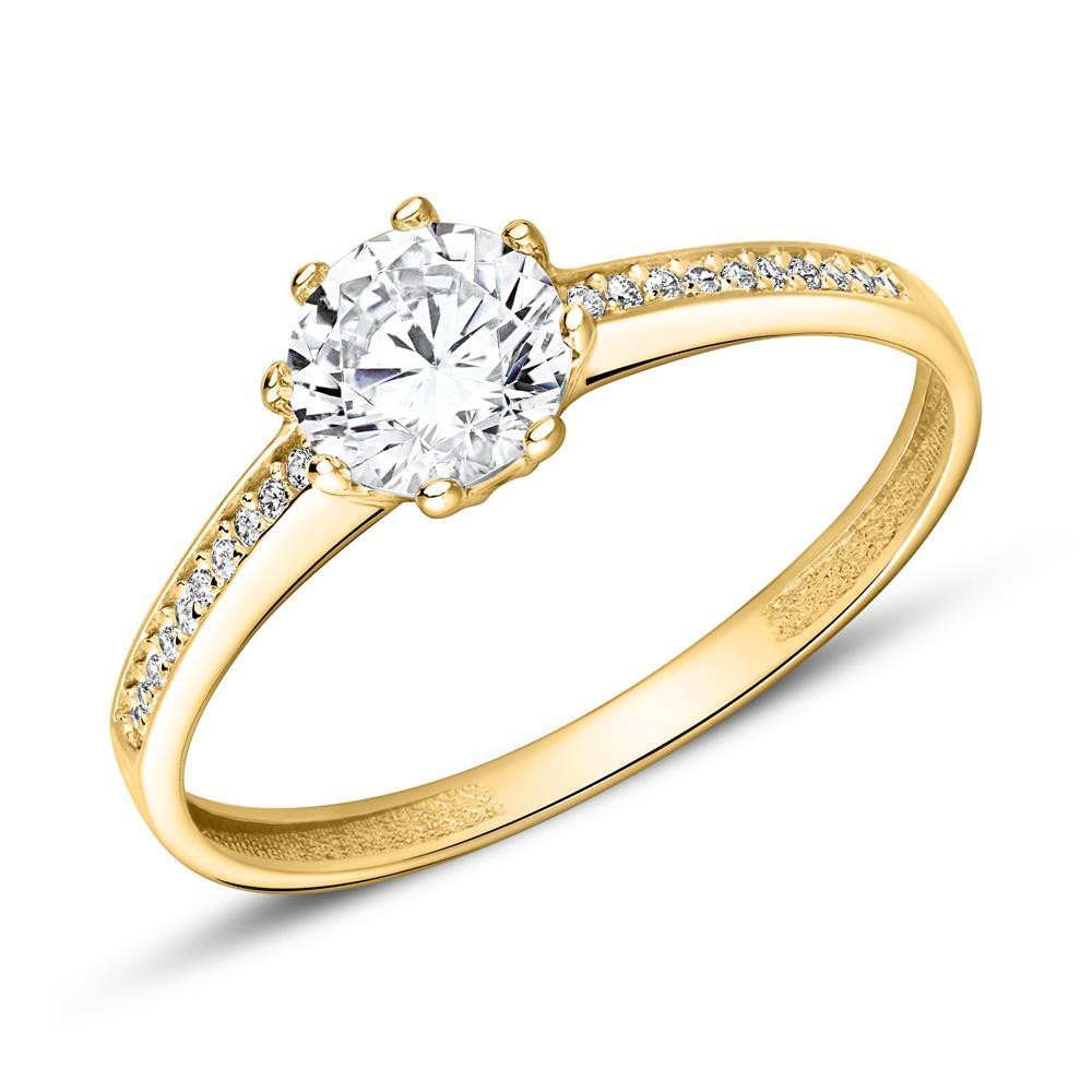 Engagement ring in 9K gold with zirconia VR0459
