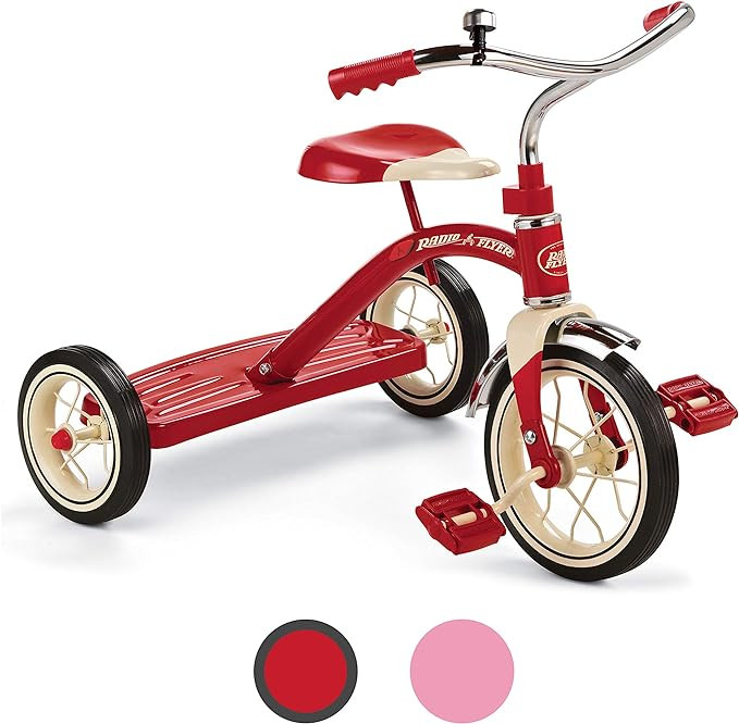 Radio Flyer Classic Red 10" Tricycle for Toddlers Ages 2-4, Toddler Bike